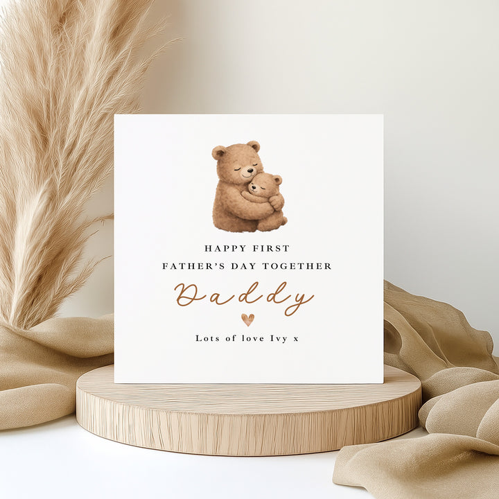 Personalised Brown Bears Happy First Father's Day Card