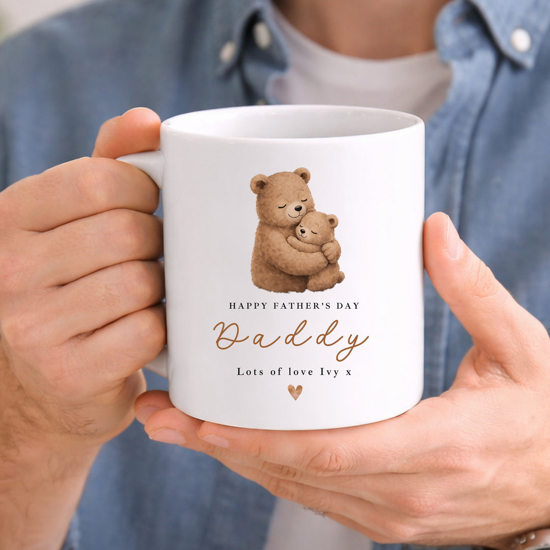 Personalised Brown Bears Happy Father's Day Daddy Mug
