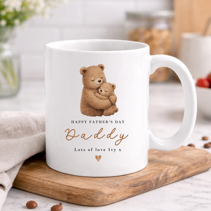 Personalised Brown Bears Happy Father's Day Daddy Mug