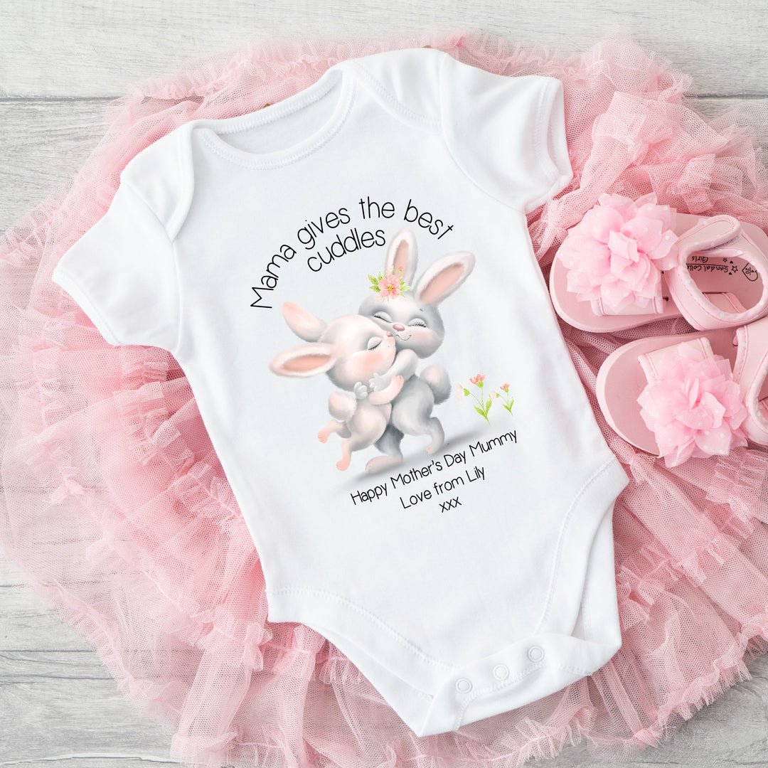 Personalised First Mother's Day Cuddle Bunny Babygrow/Vest