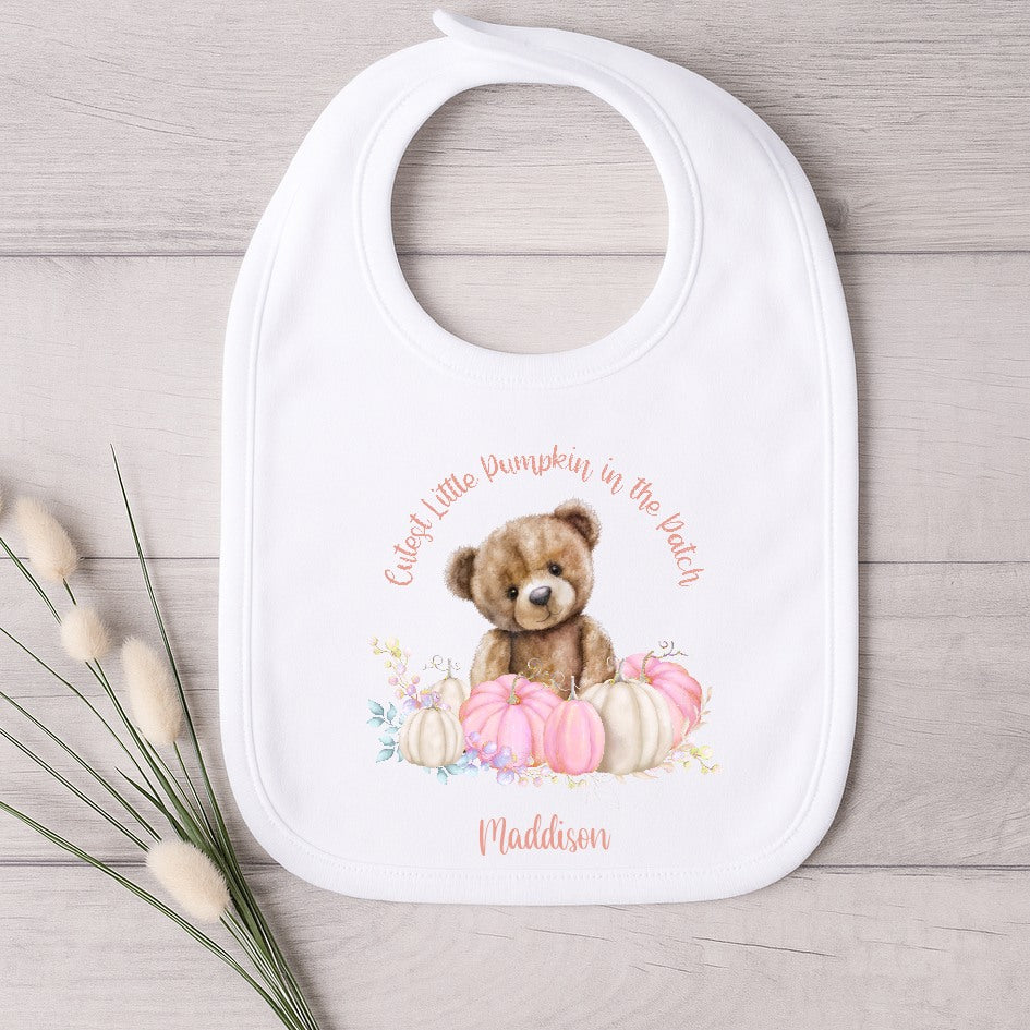 Personalised Pink Cutest Pumpkin Babygrow/Vest/Bib