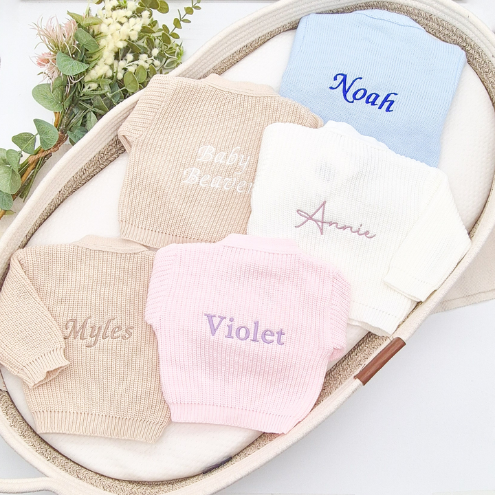 Personalised Embroidered Knitted Cardigan