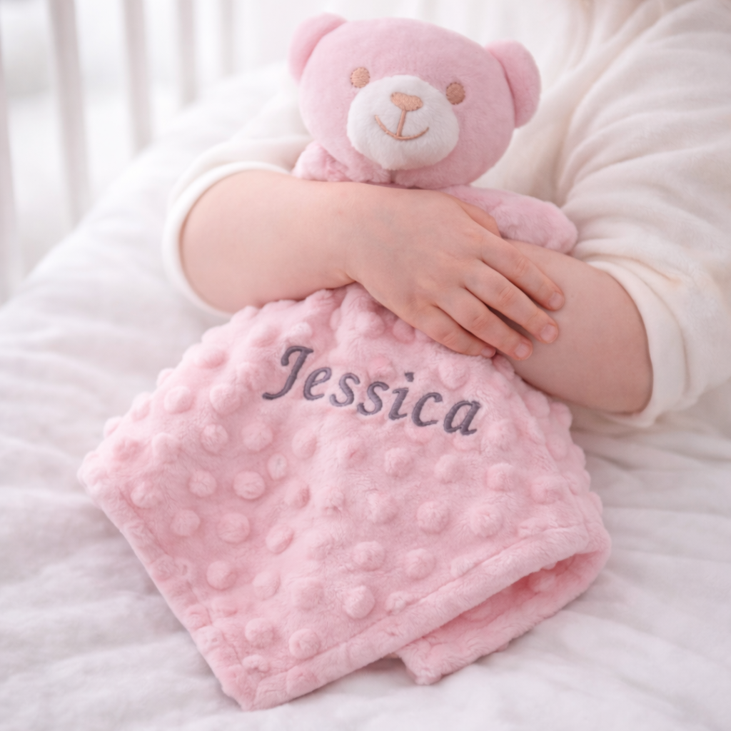 Personalised Embroidered Pink Dimple Comforter