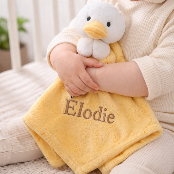 Personalised Embroidered Yellow Duck Comforter