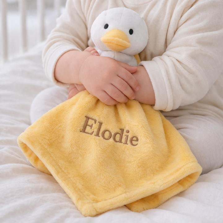Personalised Embroidered Yellow Duck Comforter