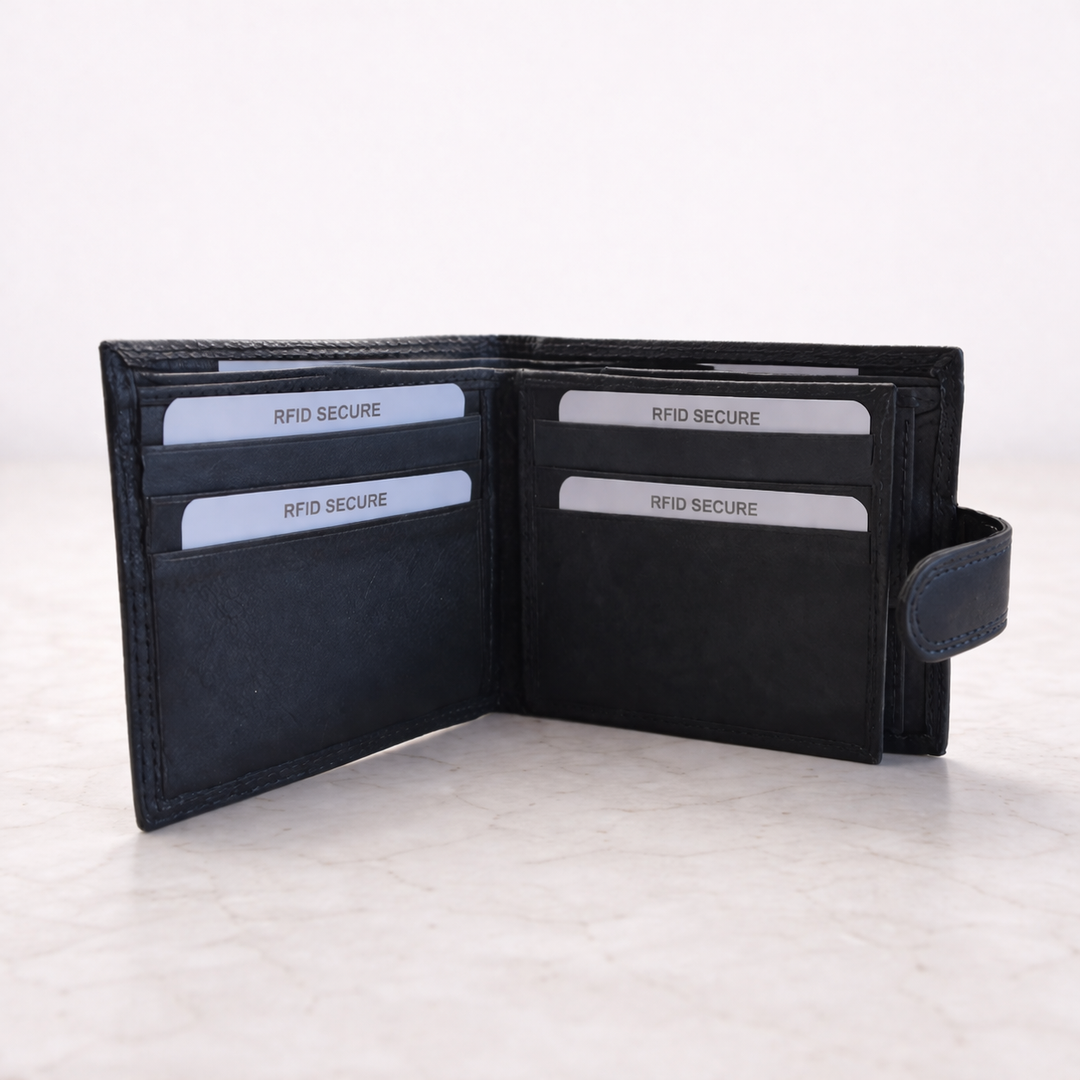 Personalised Engraved Best Dad Black Leather Wallet