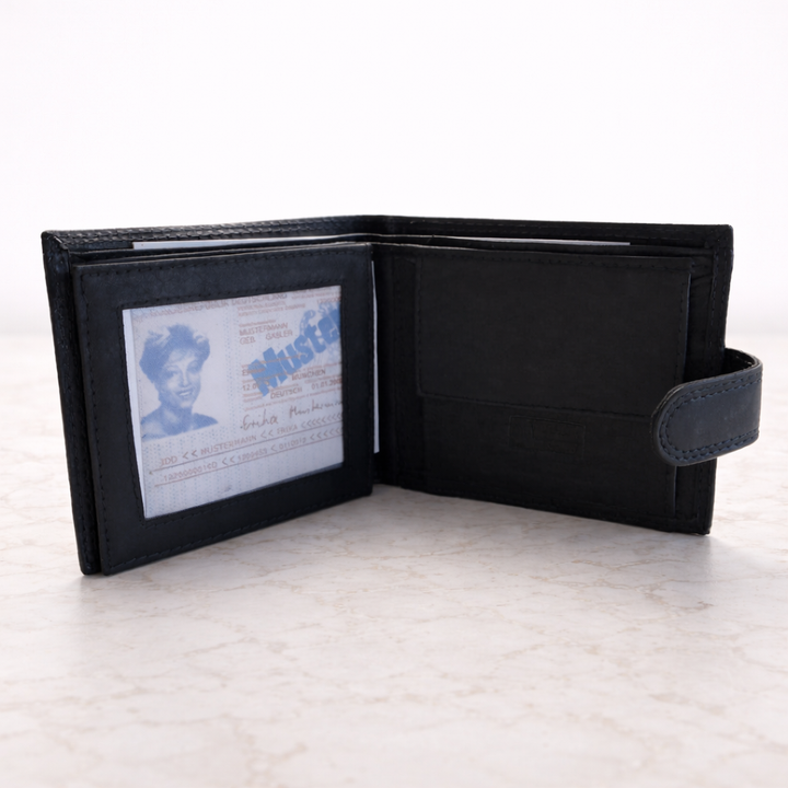 Personalised Engraved Best Dad Black Leather Wallet