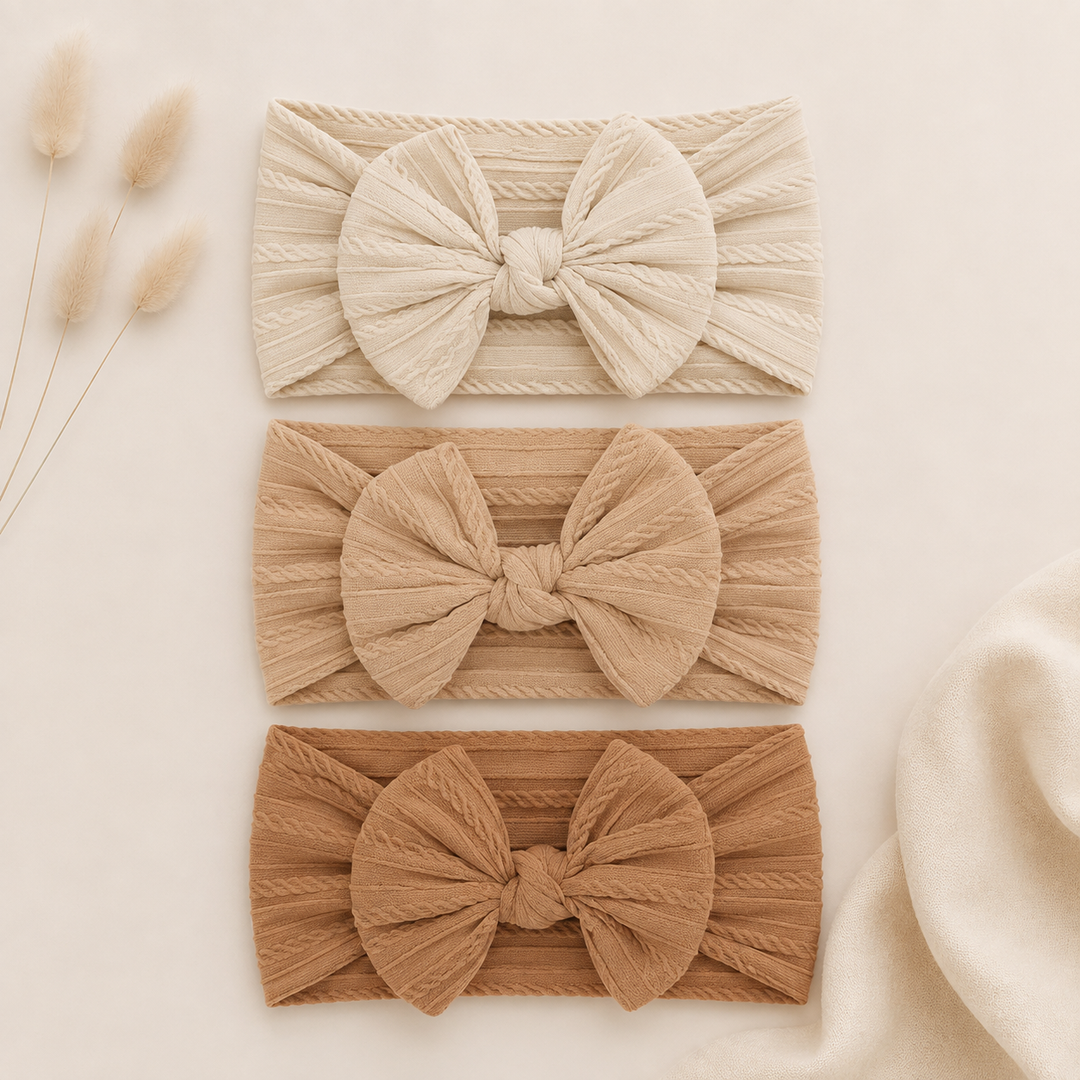 Multi-Pack Three Beige Headbands
