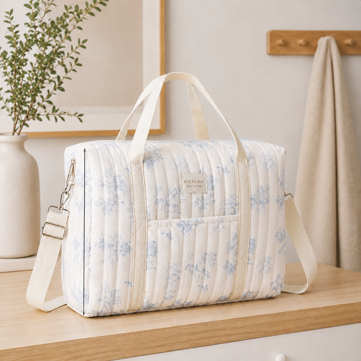 Blue Floral Hospital Bag