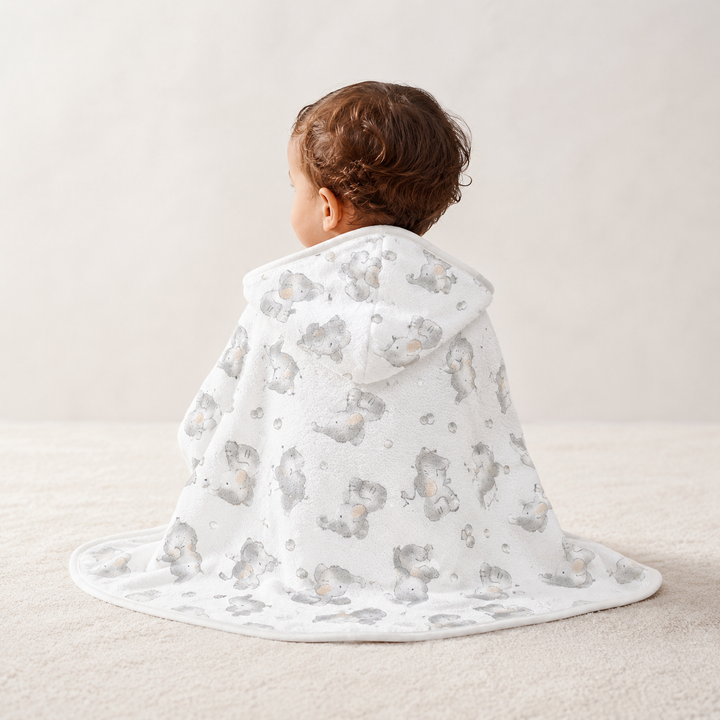 Elephant Bubbles Hooded Towel