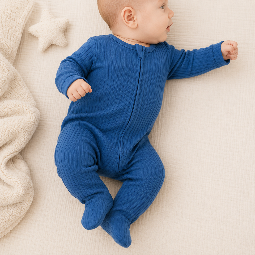 Azure Ribbed Sleepsuit