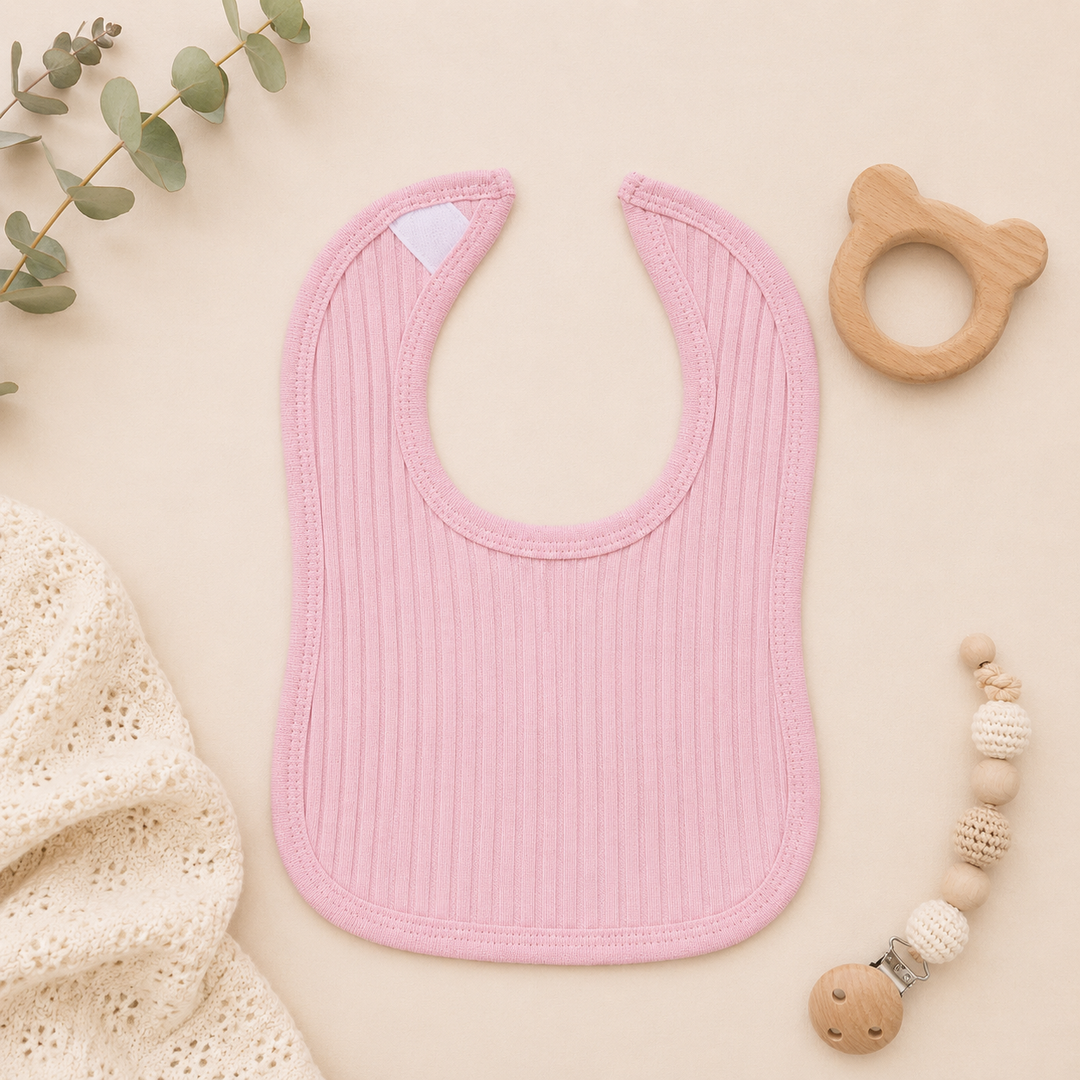 Dusty Pink Ribbed Bib