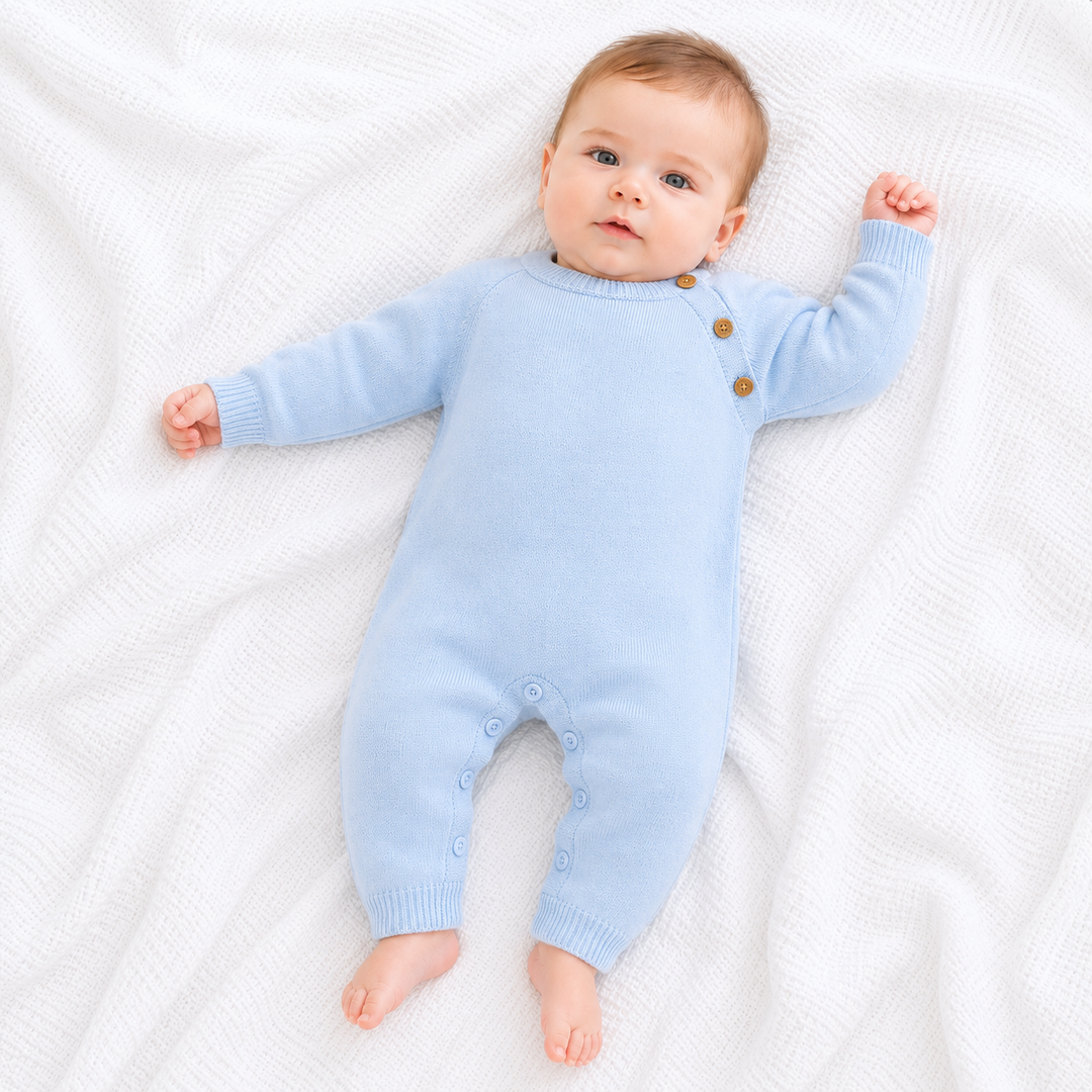 Blue Knitted Coverall