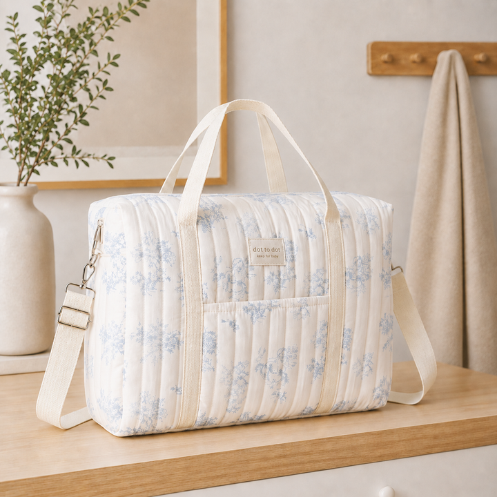Blue Floral Hospital Bag