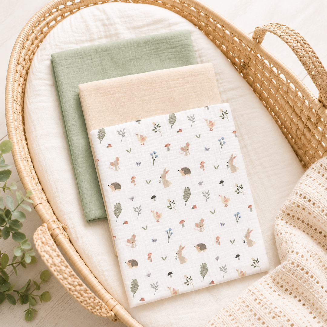 Pack of 3 Woodland Muslin Cloths