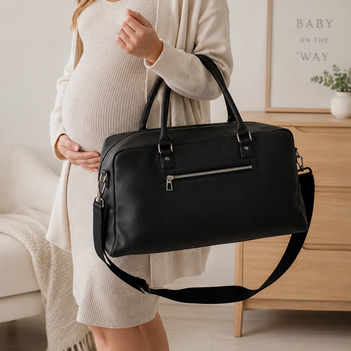 Black Leather Hospital Bag