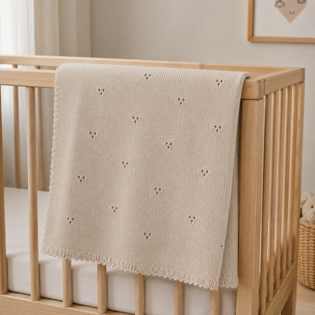 Brown Knitted Baby Blanket