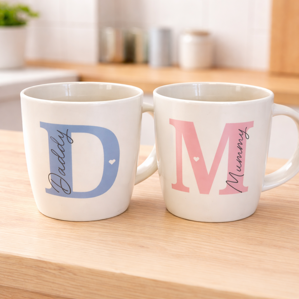 Mummy &amp; Daddy Script Mugs