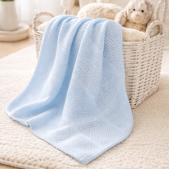 Blue Cellular Baby Blanket