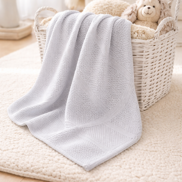 Grey Cellular Baby Blanket