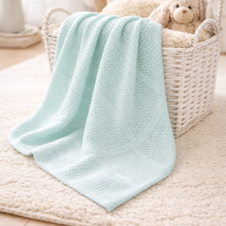 Mint Cellular Baby Blanket