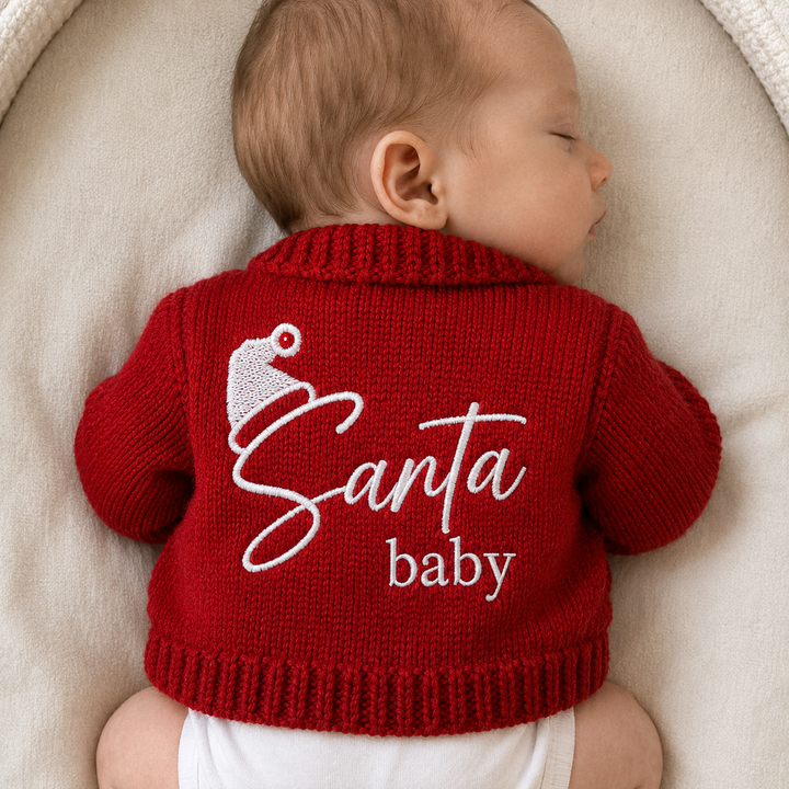 Santa Baby Hat Christmas Cardigan
