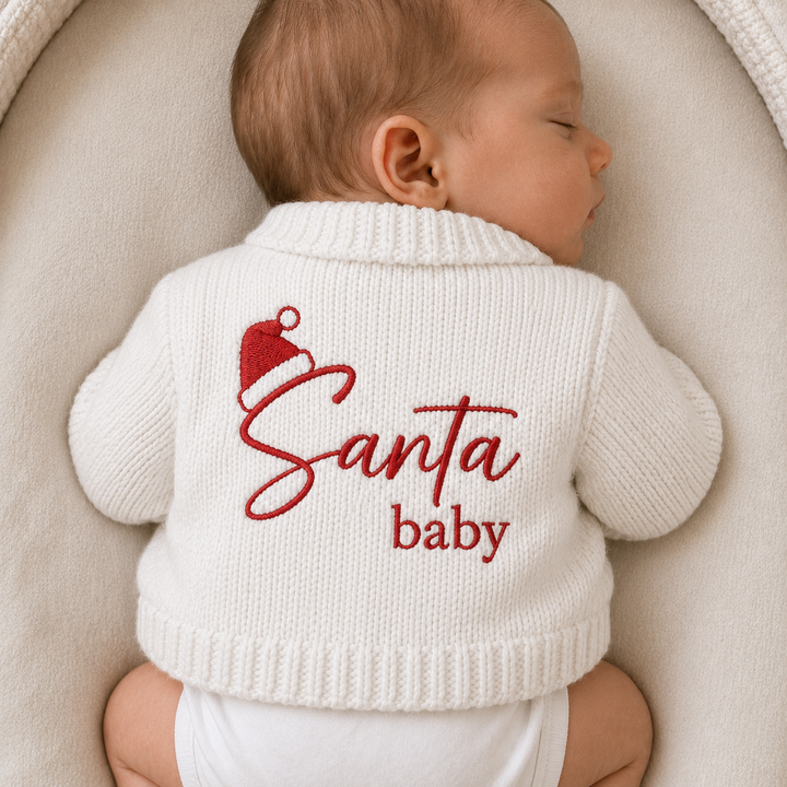 Santa Baby Hat Christmas Cardigan