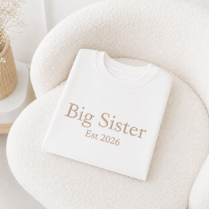 Personalised Embroidered Big Sister Est T-Shirt
