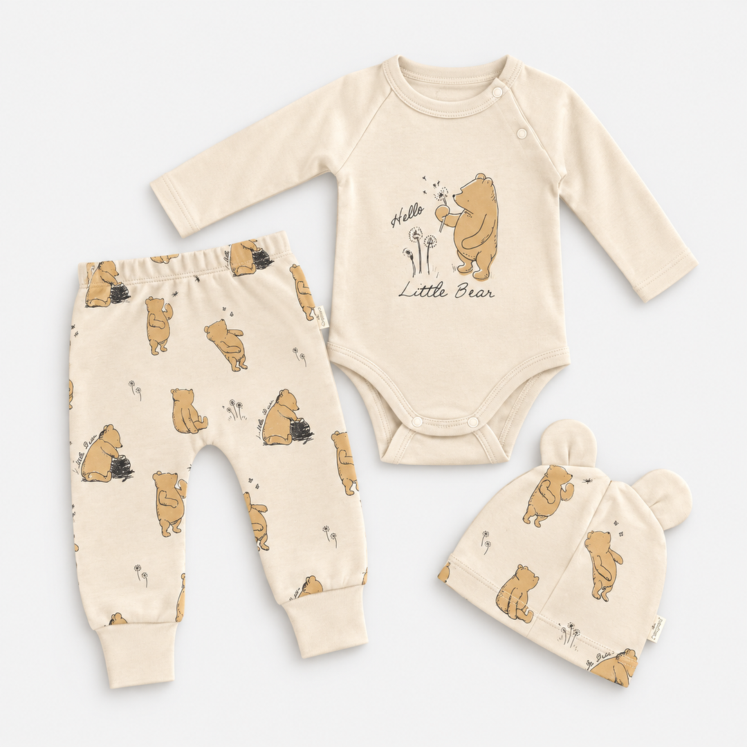 Classic Pooh Bear Beige 3 Piece Set