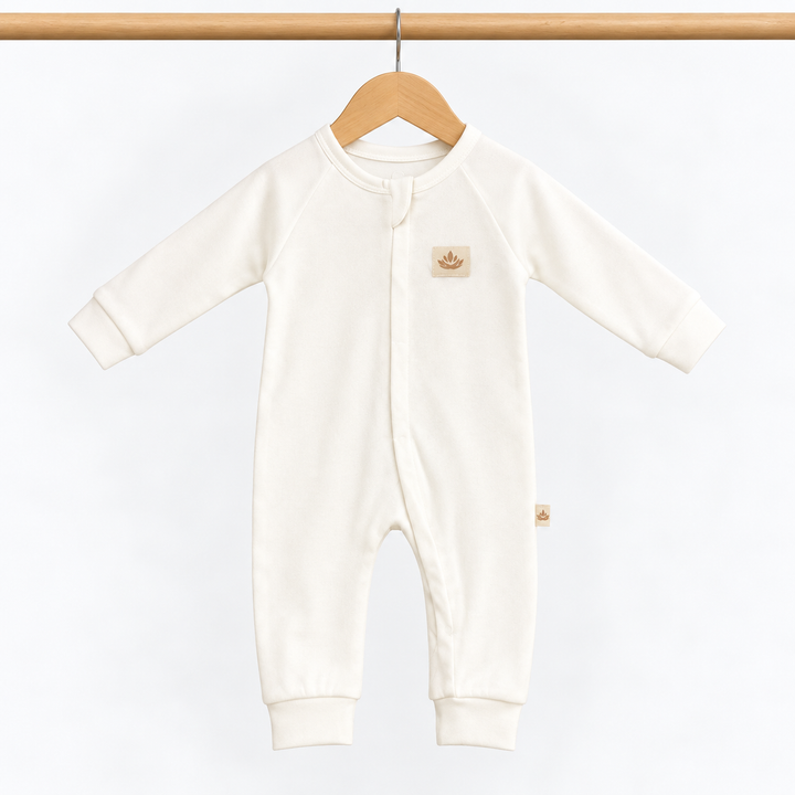 Unisex Organic Zip Up Baby Grow