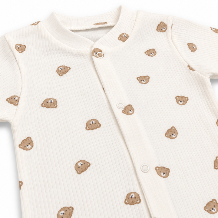 Unisex Beige Teddy Bear Baby Grow
