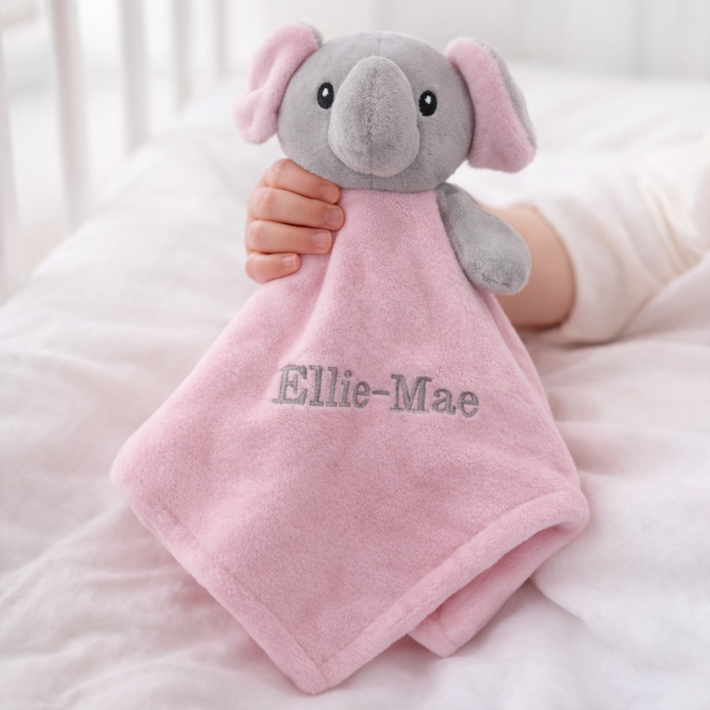 Embroidered Pink Personalised Blanket or Comforter