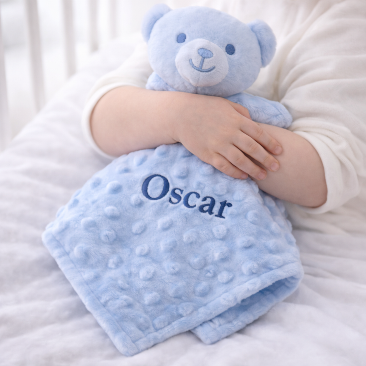 Personalised Embroidered Blue Dimple Comforter