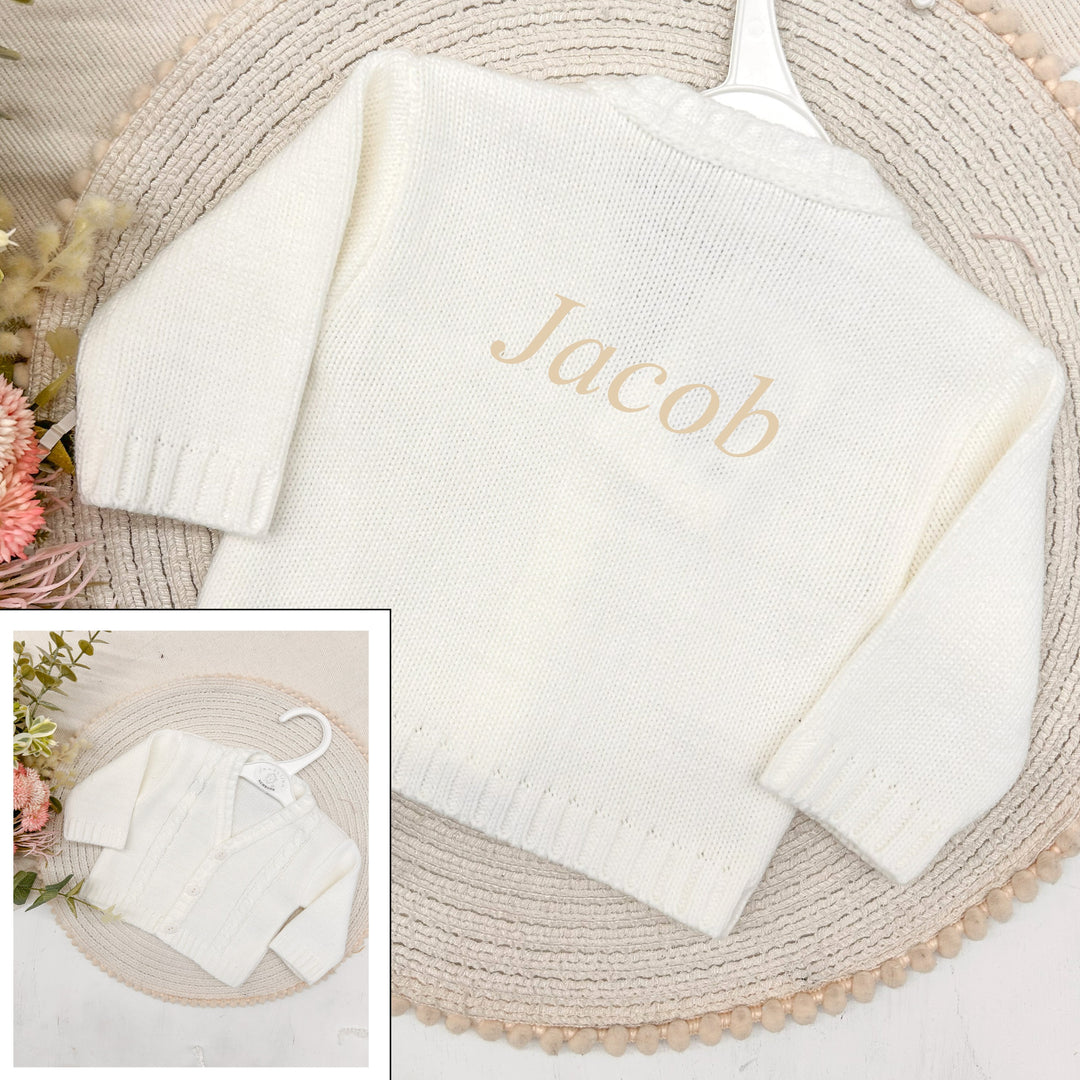 Personalised Embroidered Knitted Cardigan