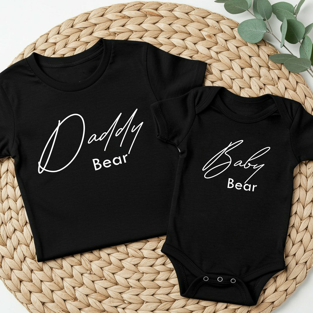 Daddy Baby Bear Matching T-shirt Baby Vest Set