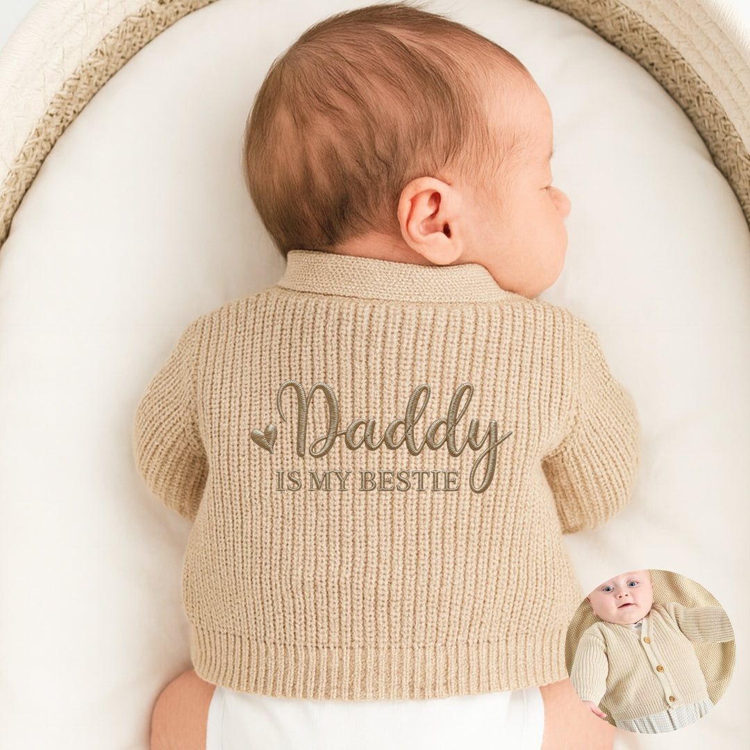 Embroidered Daddy Is My Bestie Cardigan