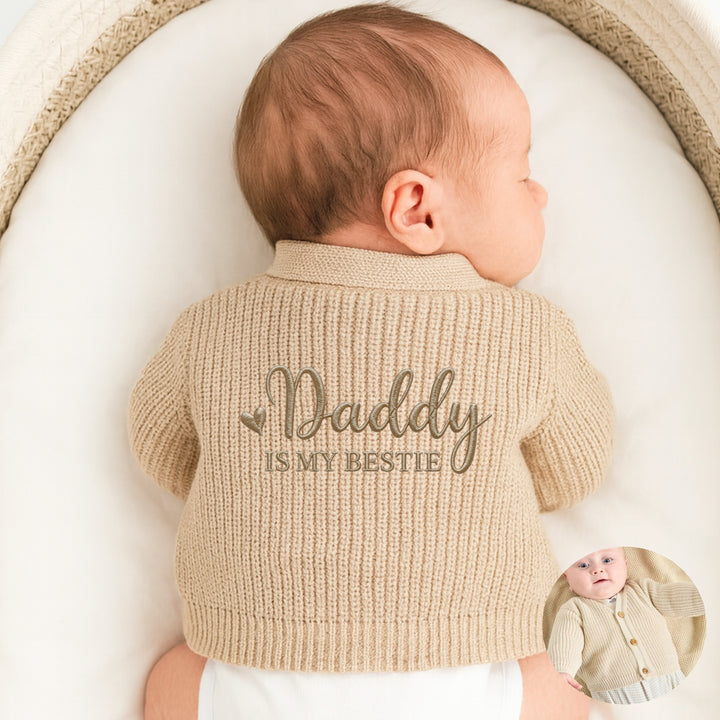 Embroidered Daddy Is My Bestie Cardigan