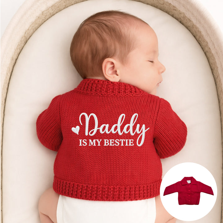 Embroidered Daddy Is My Bestie Cardigan