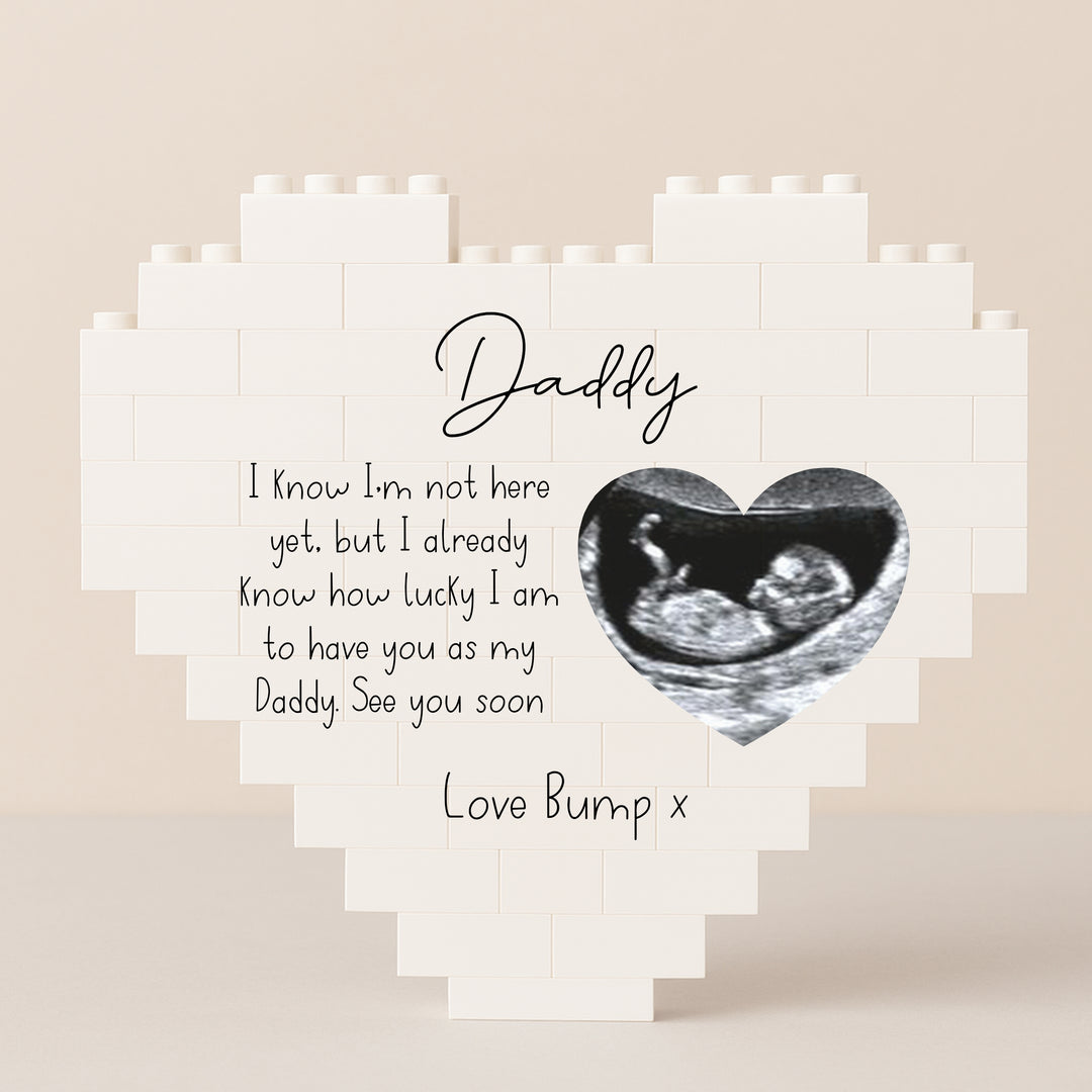 Personalised Baby Scan Love Bump Building Blocks