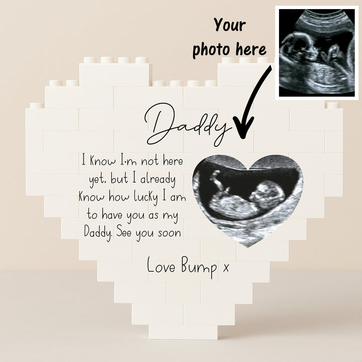 Personalised Baby Scan Love Bump Building Blocks