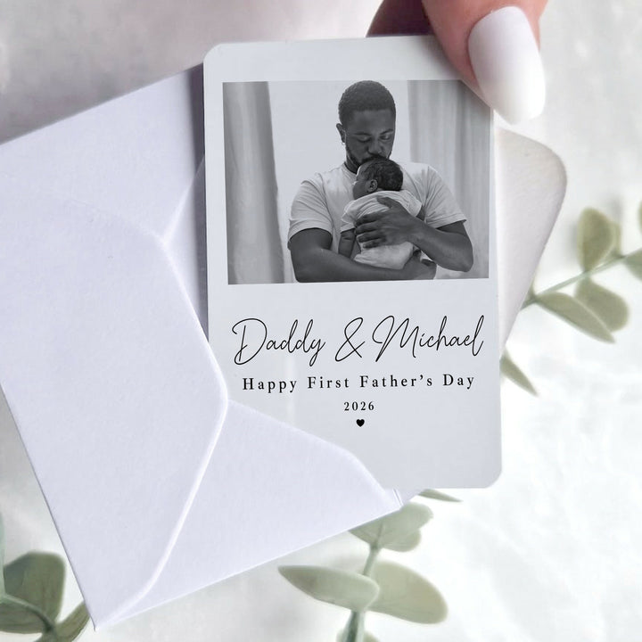 Personalised Photo Happy 1st Father's Day Daddy Wallet Card