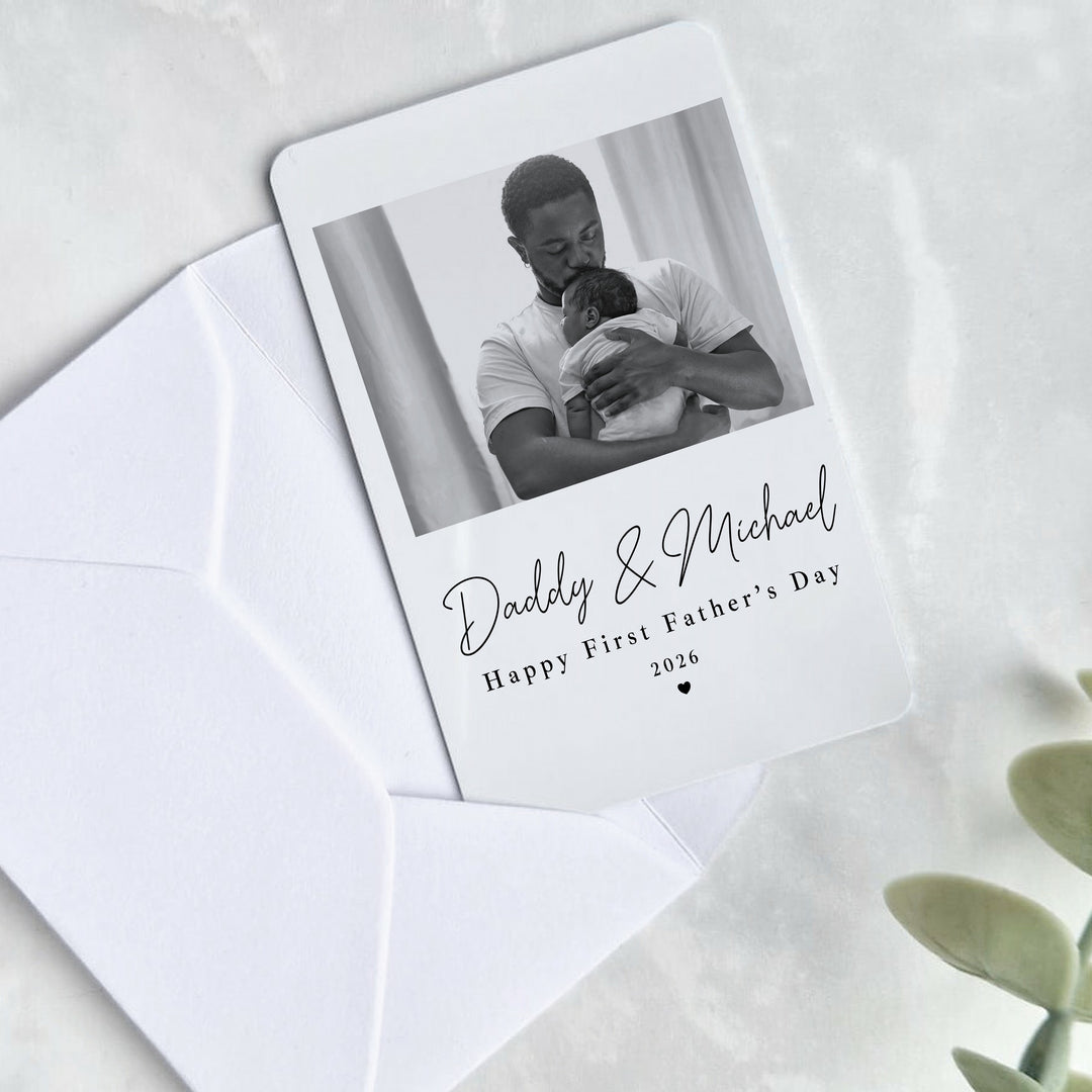 Personalised Photo Happy 1st Father's Day Daddy Wallet Card