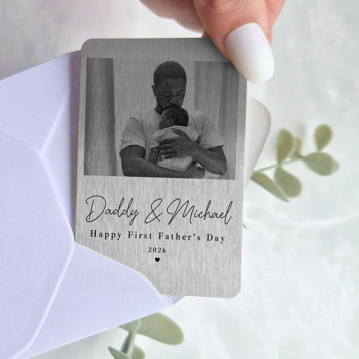 Personalised Photo Happy 1st Father's Day Daddy Wallet Card