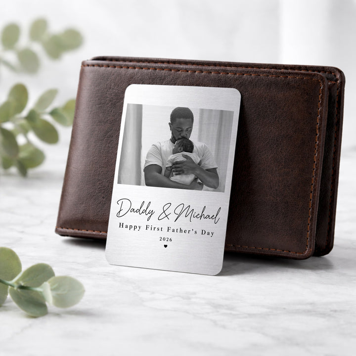 Personalised Photo Happy 1st Father's Day Daddy Wallet Card