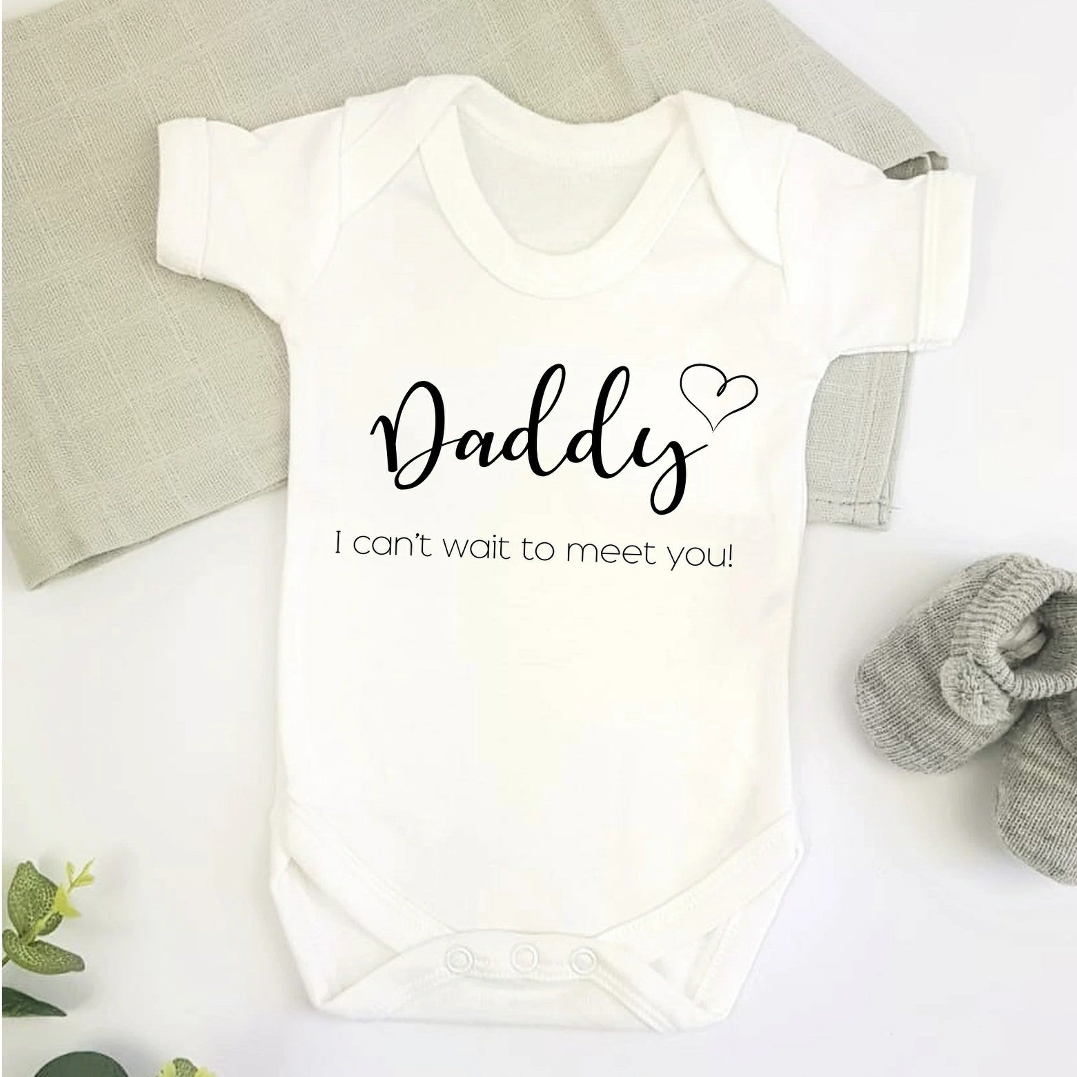 Daddy I Can t Wait To Meet You Baby Vest