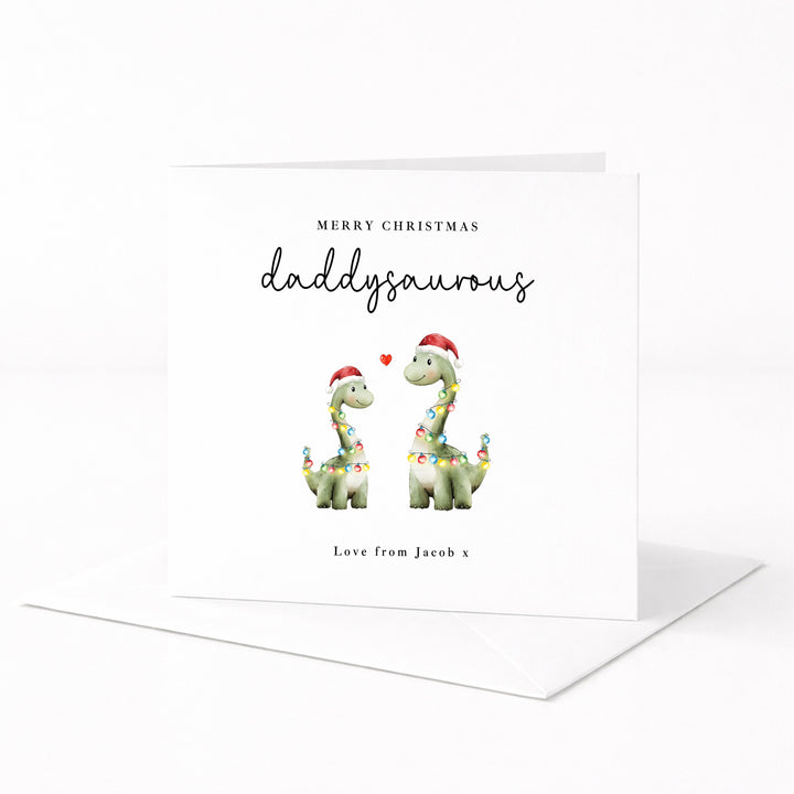 Personalised Daddysaurus Merry Christmas Card