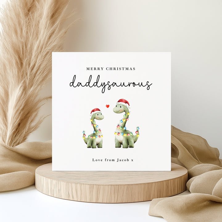 Personalised Daddysaurus Merry Christmas Card
