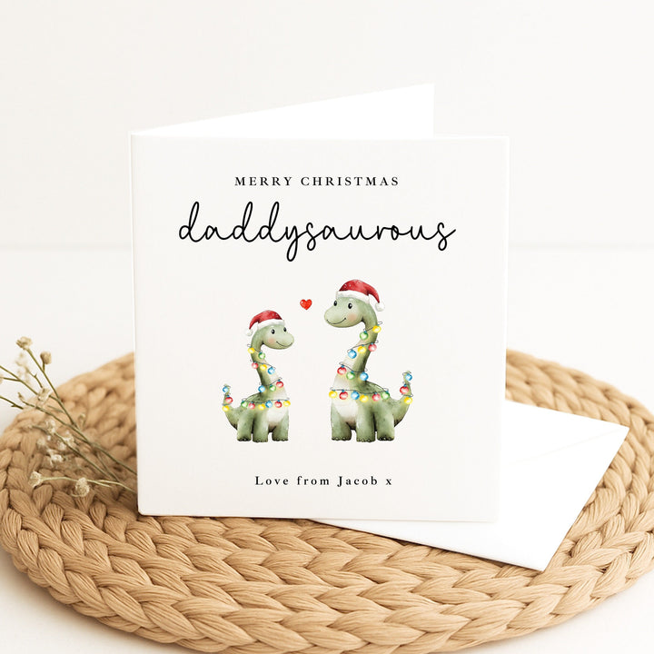 Personalised Daddysaurus Merry Christmas Card
