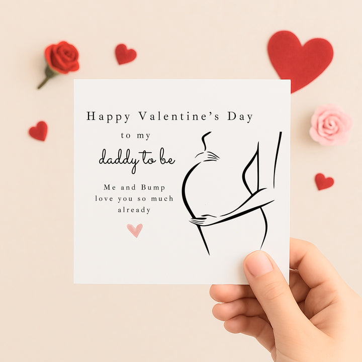 Happy Valentine's Day Daddy Love Bump Card