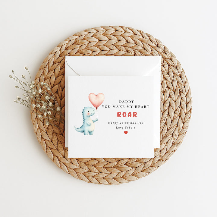 Personalised Daddy You Make My Heart Roar Valentine&